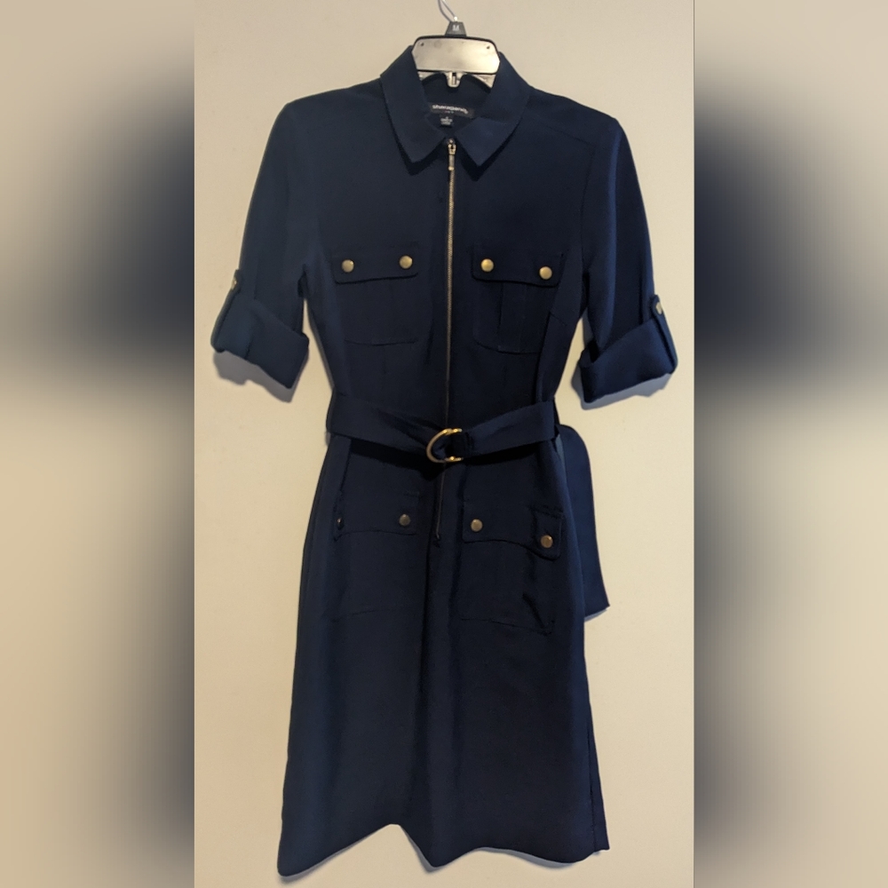 SHARAGANO Casual Dress Size 4 Dark Blue
